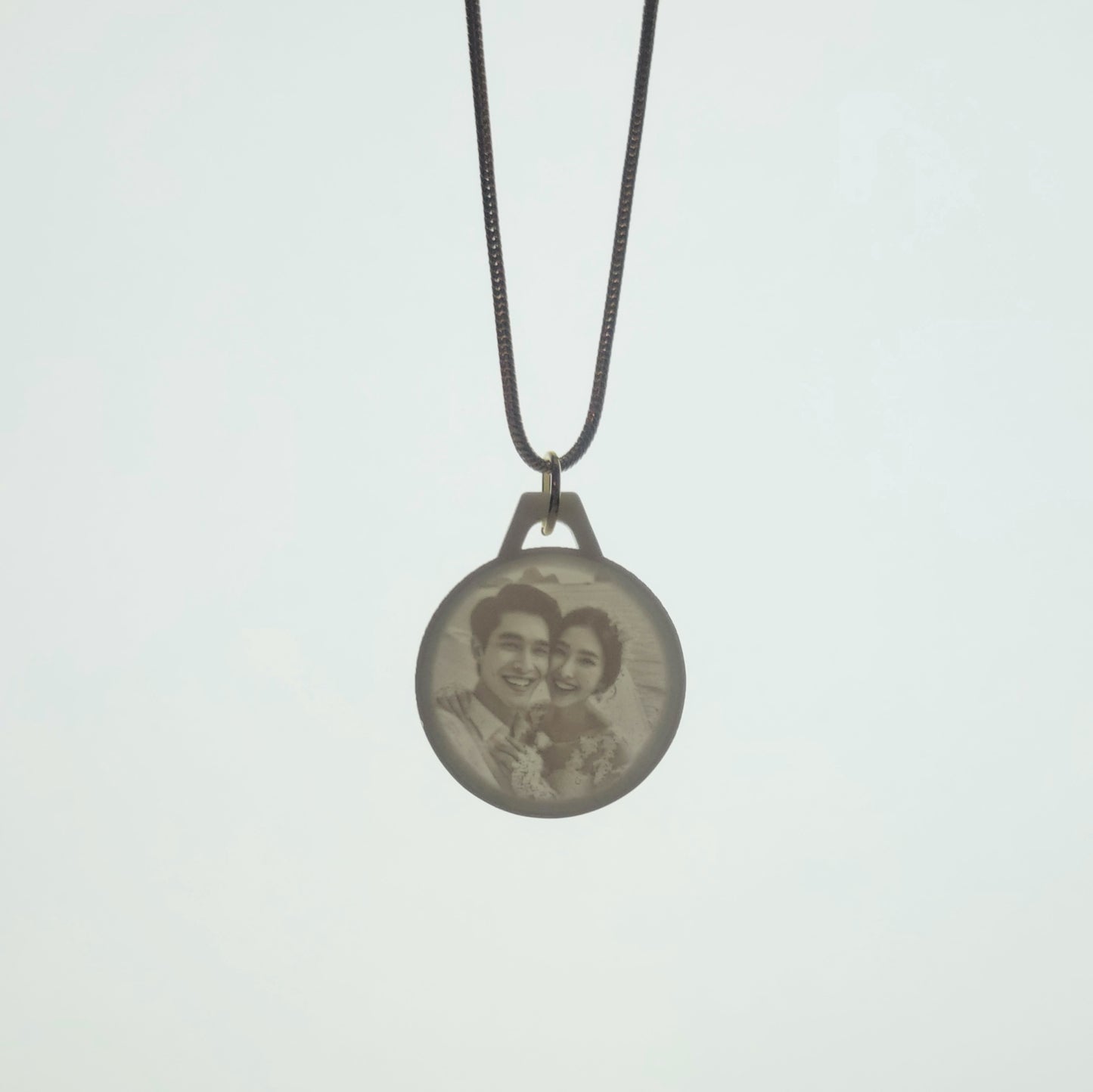 Custom Light Activated Photo Necklace - Circle Charm