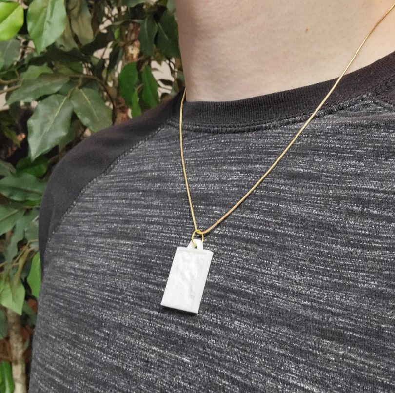 Custom Light Activated Photo Necklace - Rectangular Charm